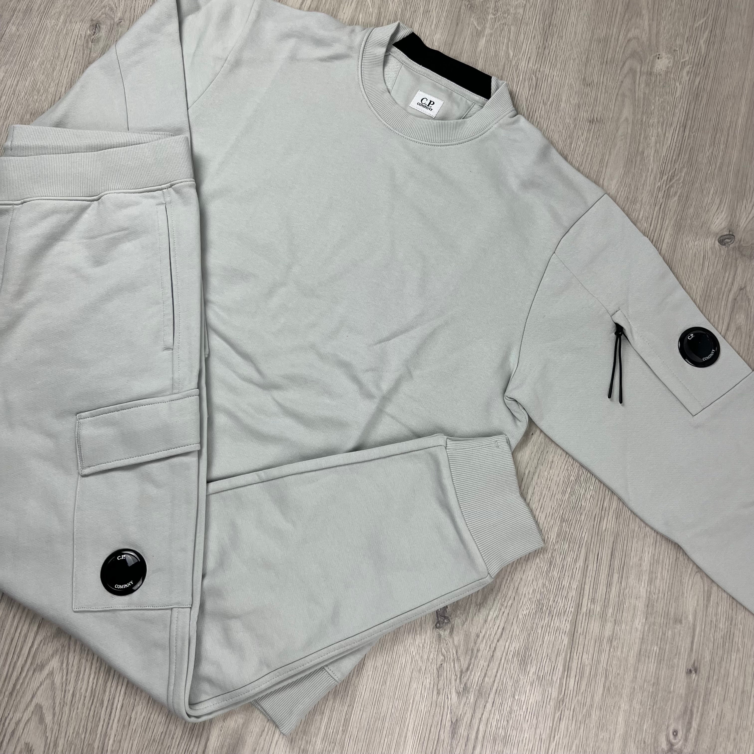 CP Company Raised Fleece Tracksuit - Blue Fox