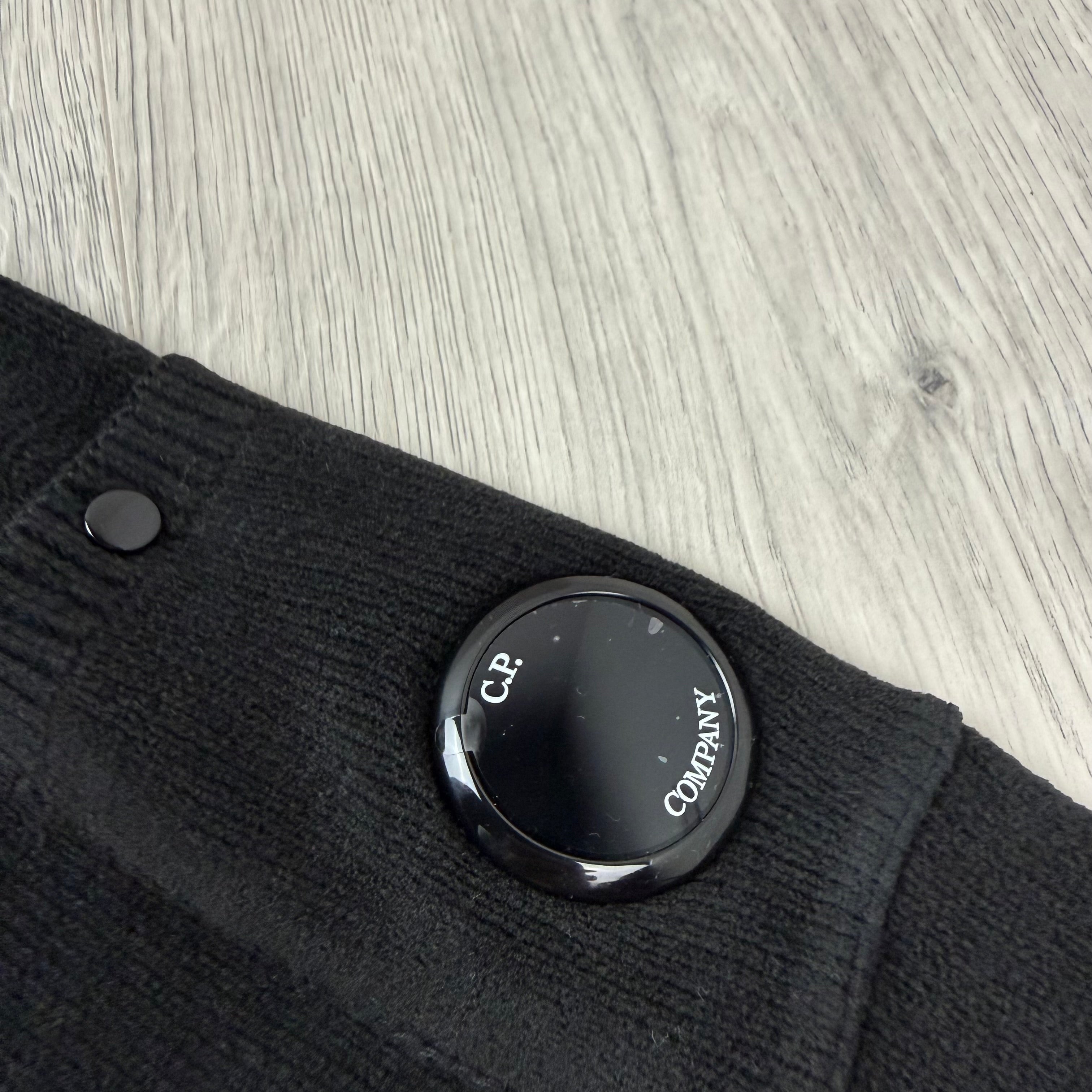 CP Company Chenille Knit Polo Sweatshirt - Black