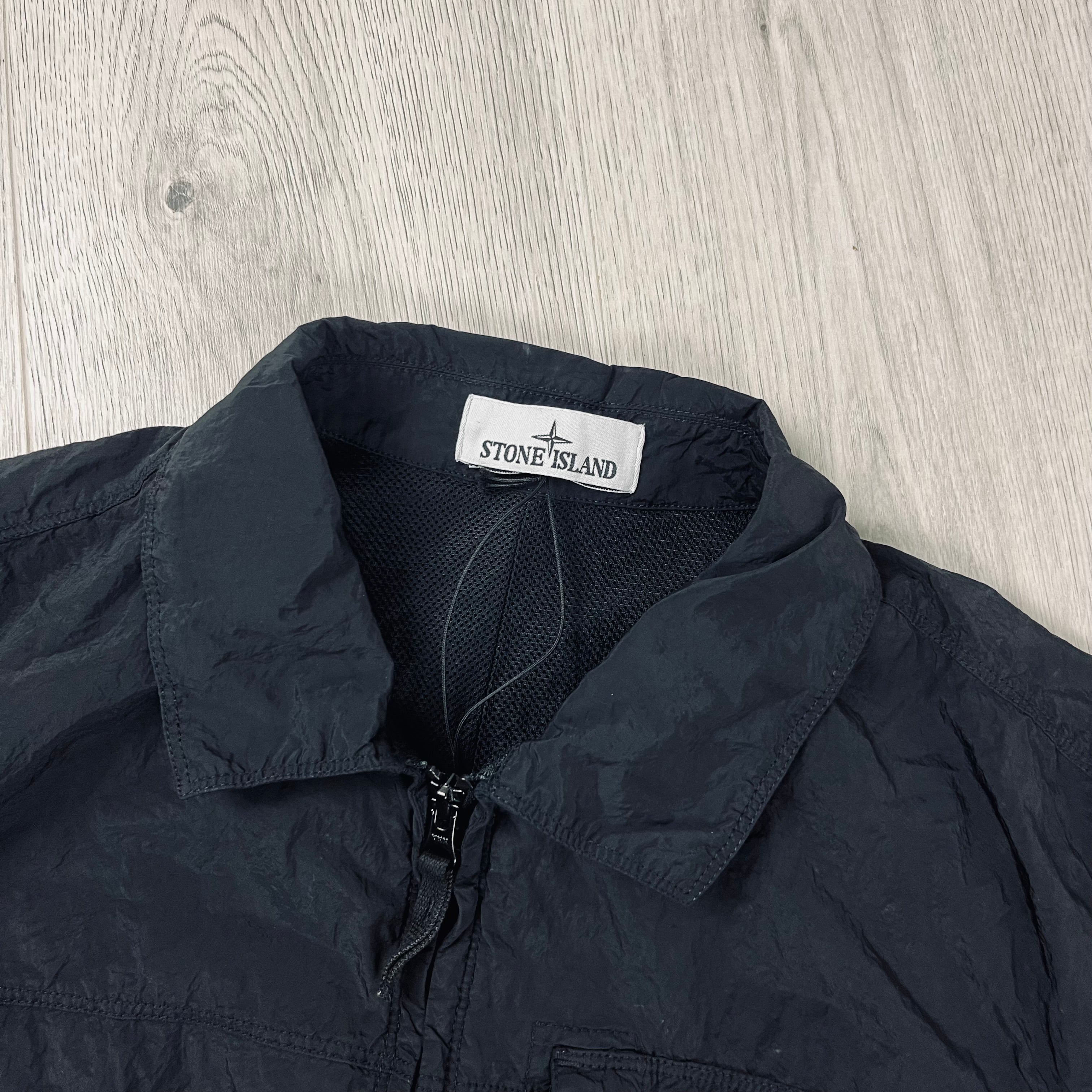 Stone Island Nylon Metal Overshirt in Black. On sale at Open Attire.