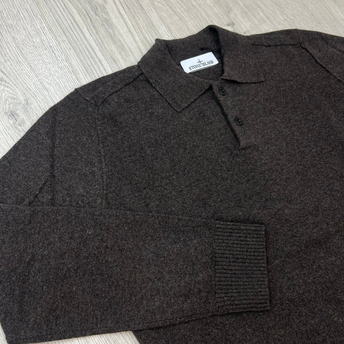 Stone Island Knit Polo Shirt - Melange Lead