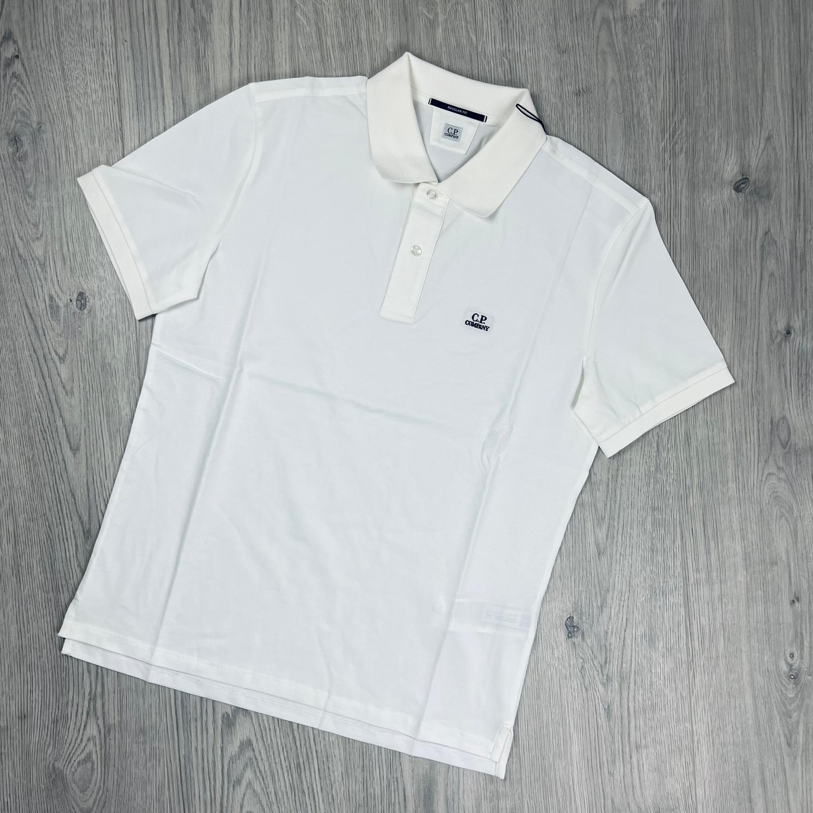 CP Company Piquet Polo Shirt - White