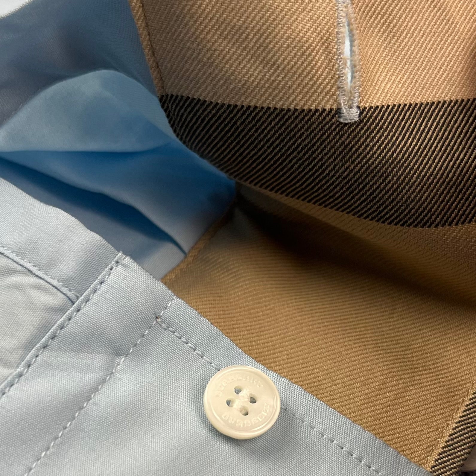 Burberry 'Cambridge' Shirt in Pale Blue. On sale at Open Attire.