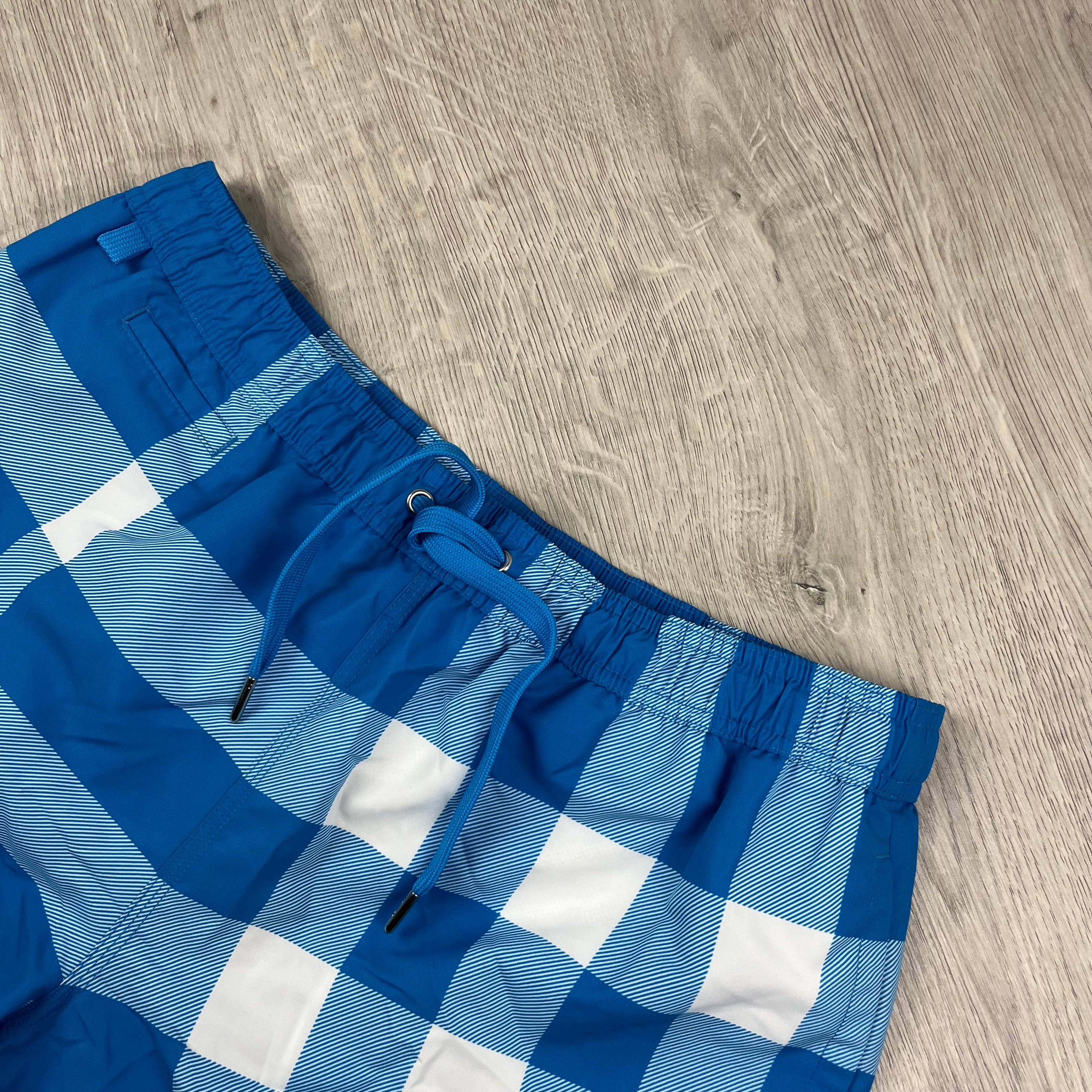 Burberry Martin Swim Shorts in Vivid Blue. On sale at Open Attire.