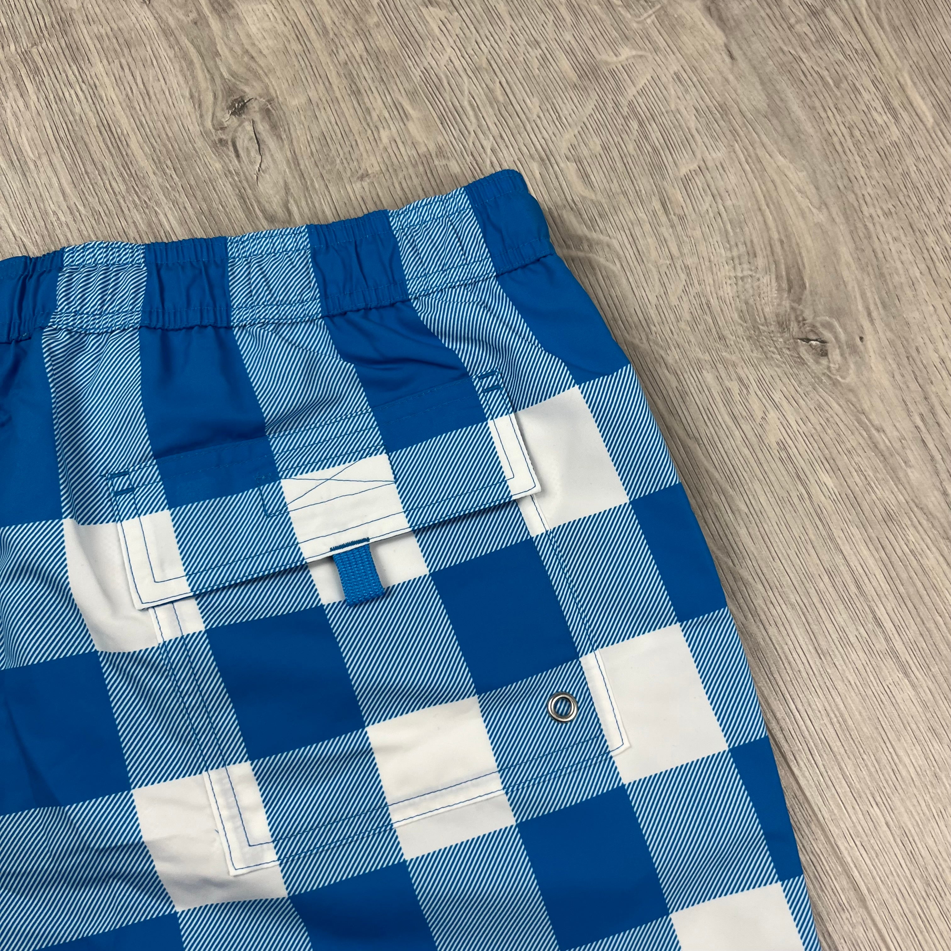 Burberry Martin Swim Shorts in Vivid Blue. On sale at Open Attire.