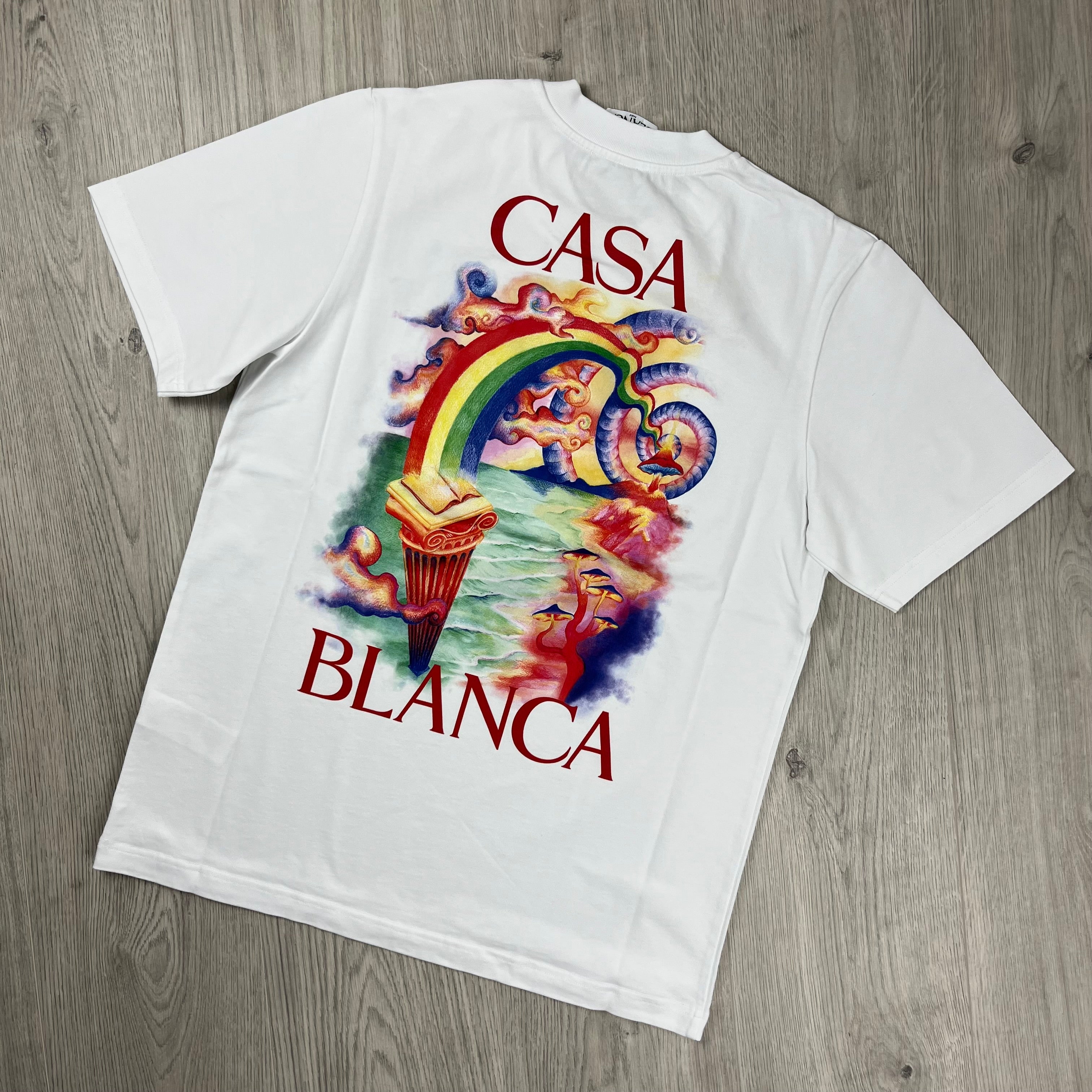 Men's Casablanca Paris Graphic T-Shirt in White. On sale at Open Attire.