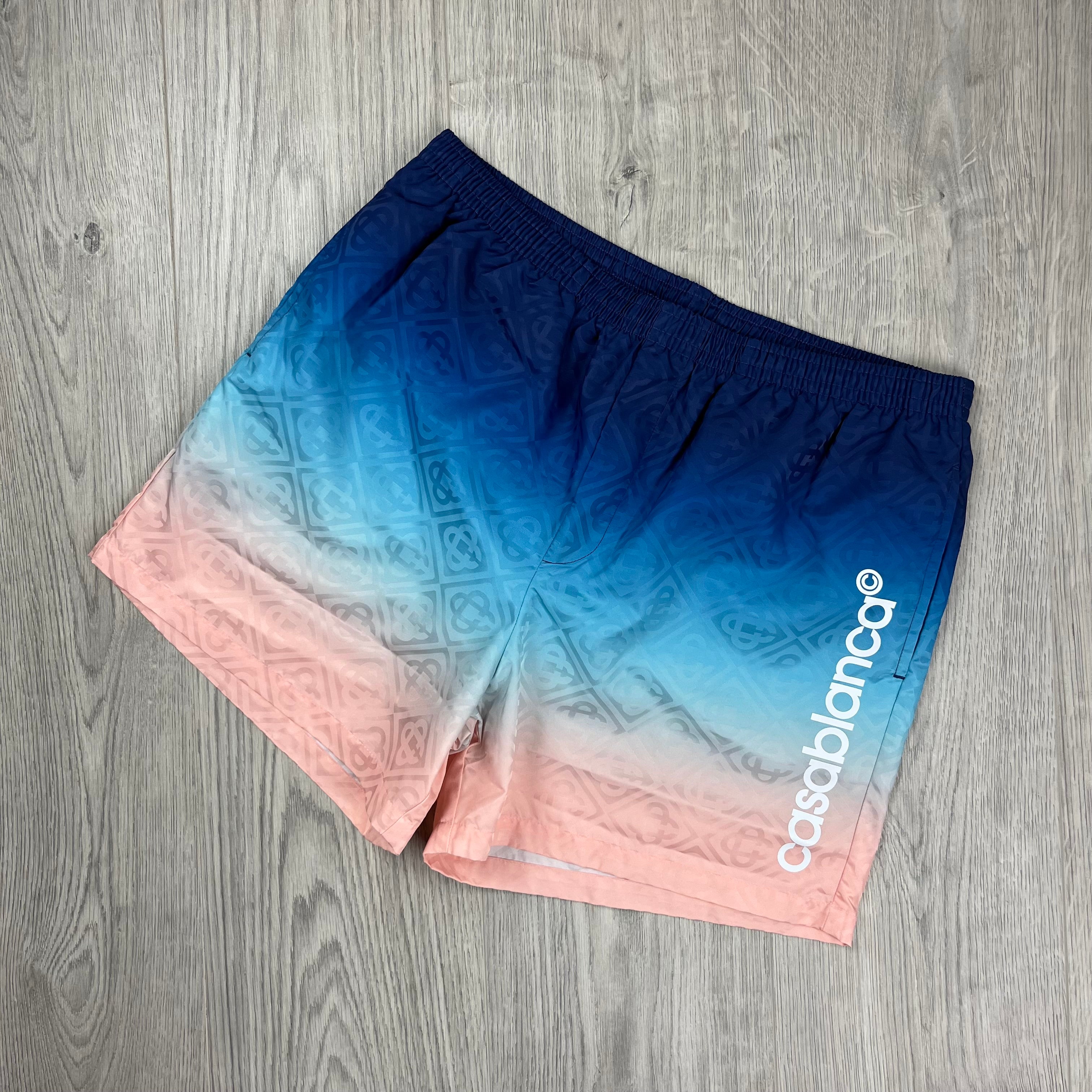 Casablanca Paris 'Jacquard Gradient' Swim Shorts in Blue. On sale at Open Attire.