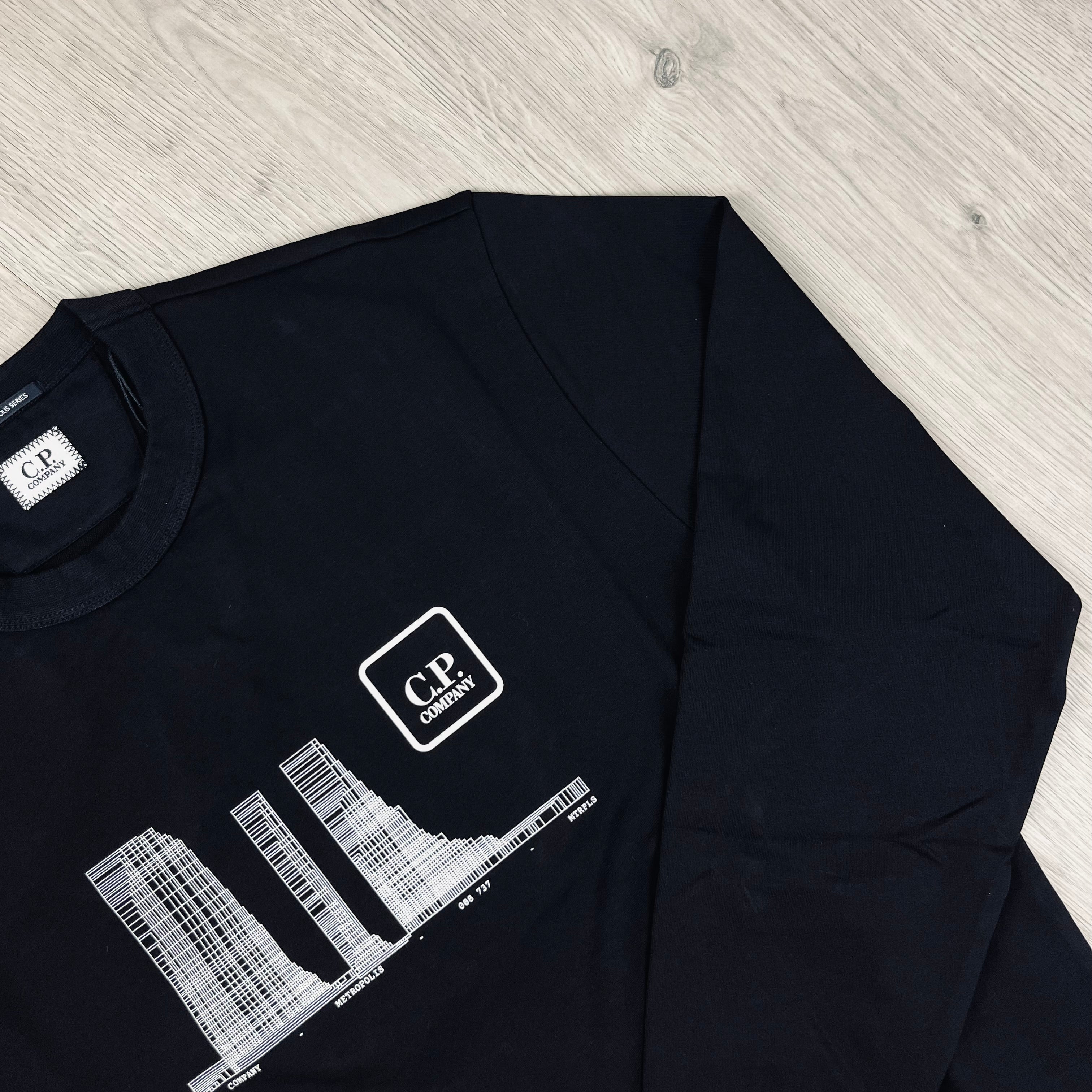 CP Company Metropolis Series Sweatshirt in Black. On sale at Open Attire.