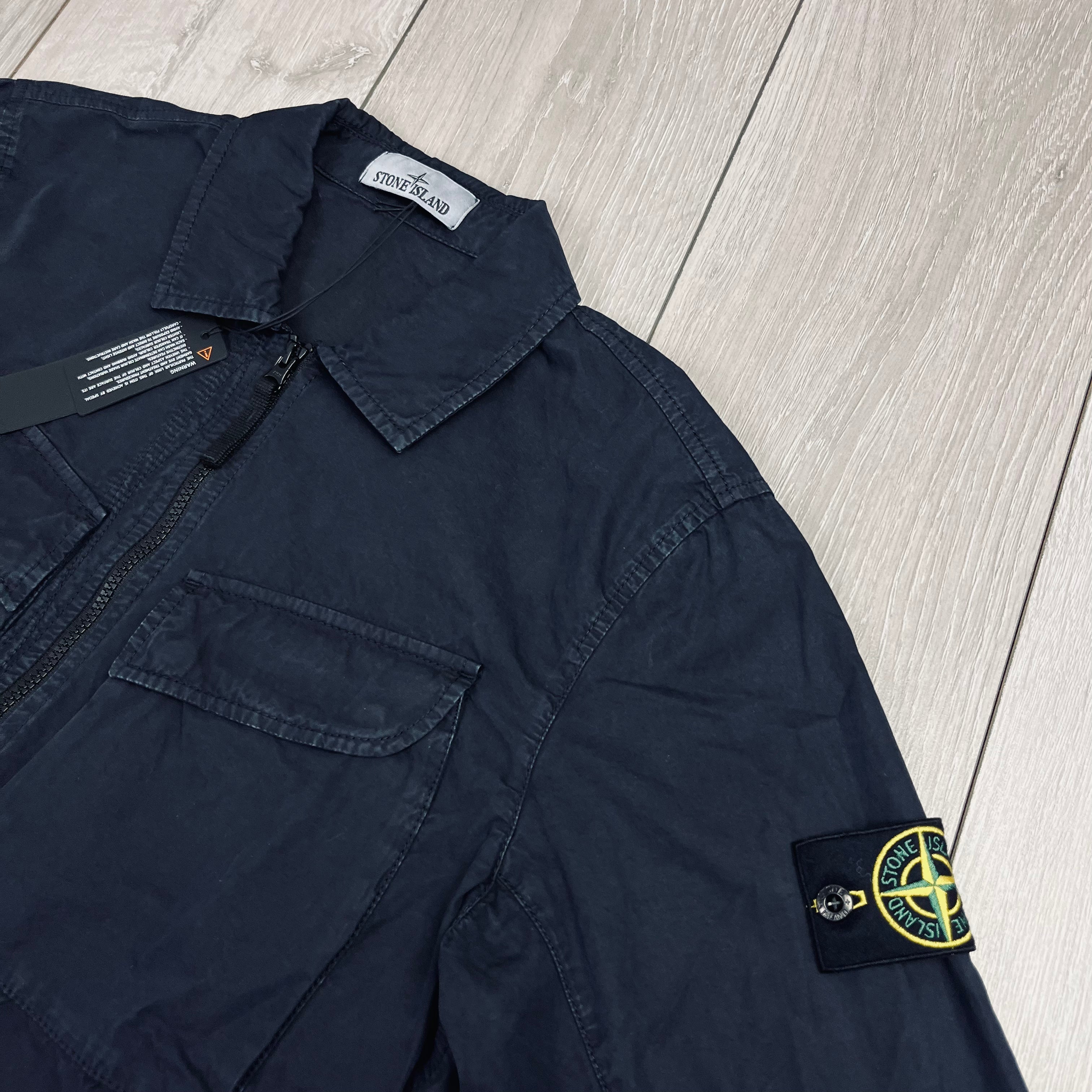 Stone Island Zip Overshirt - Navy