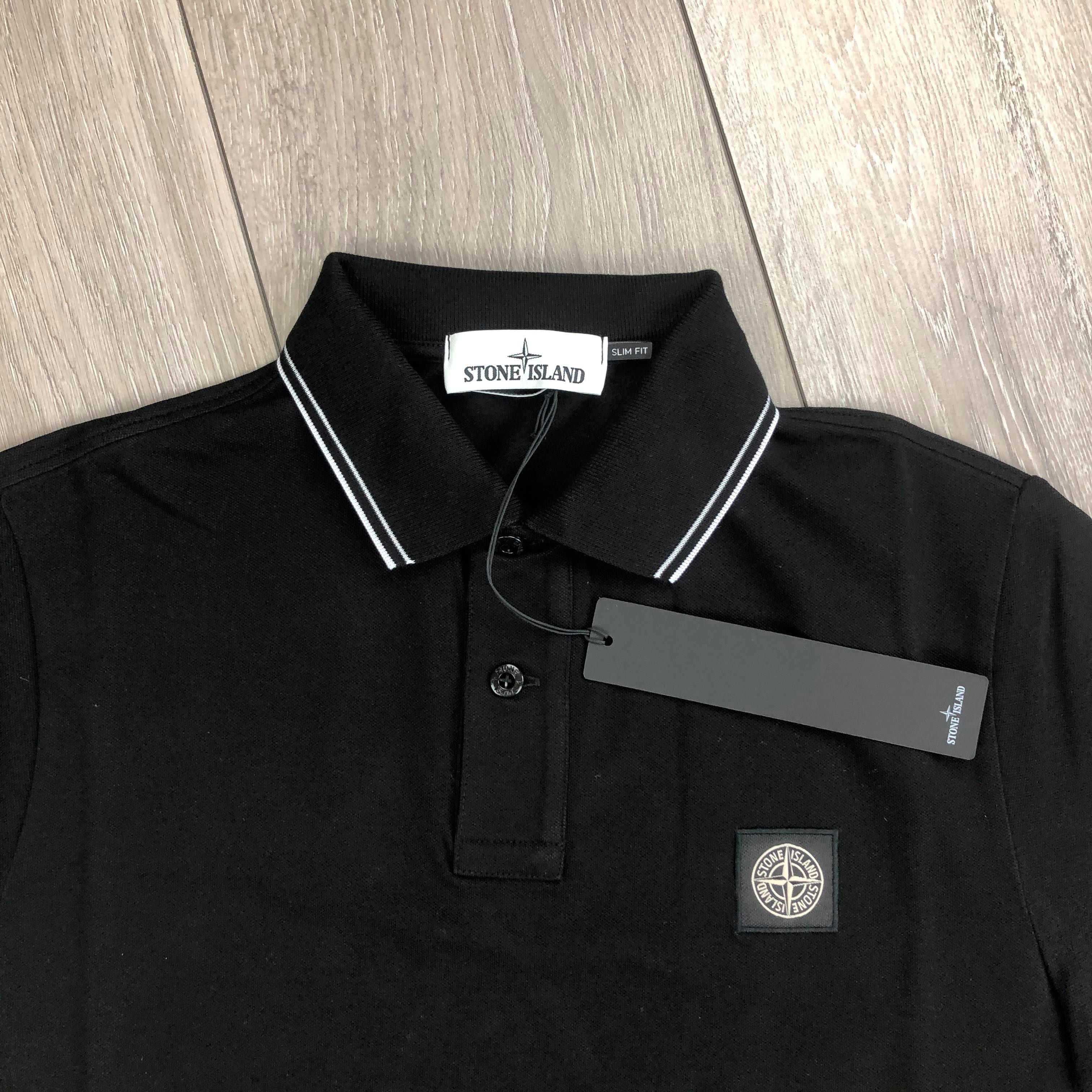 Stone Island Patch Polo Shirt - Black