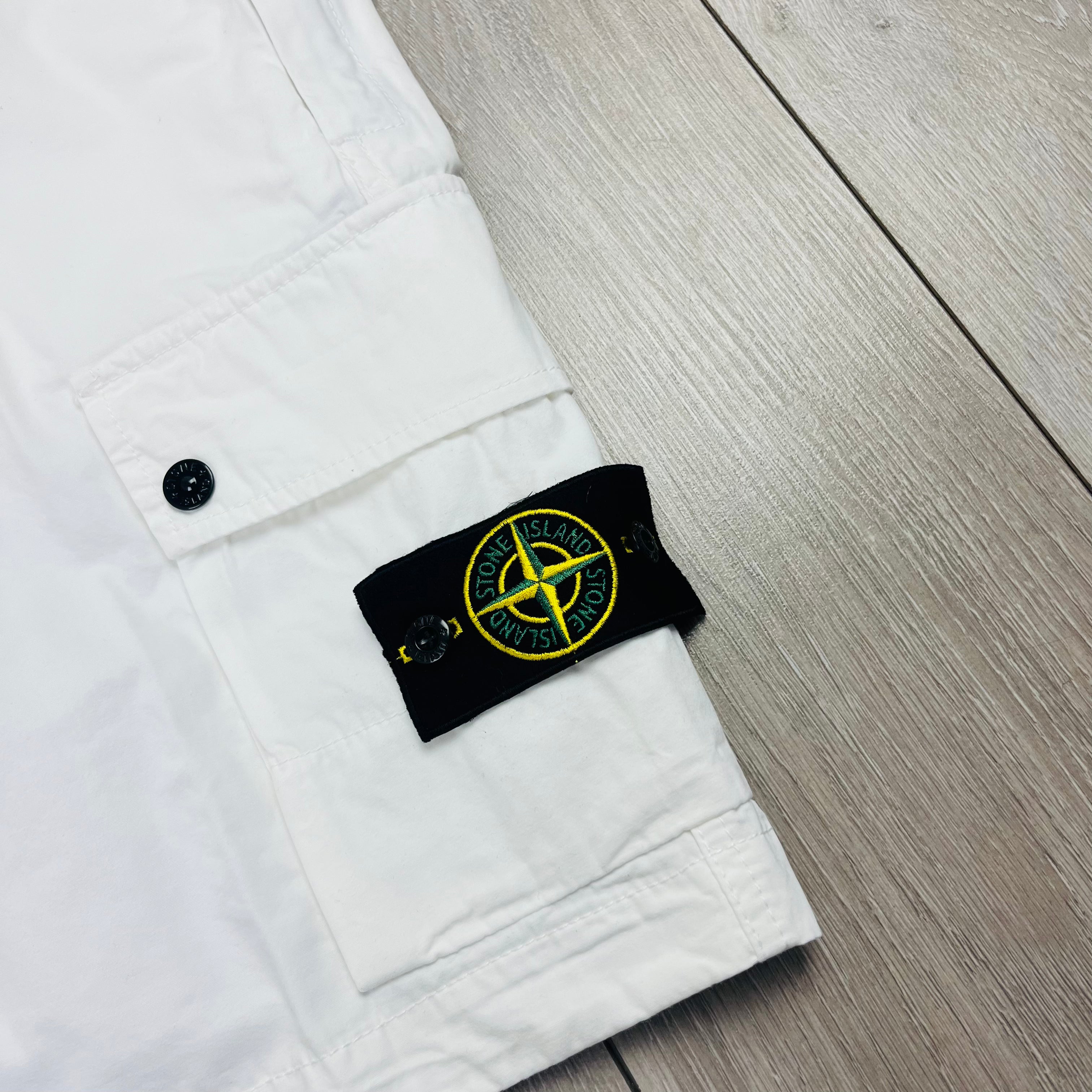 Stone Island Cargo Shorts - White