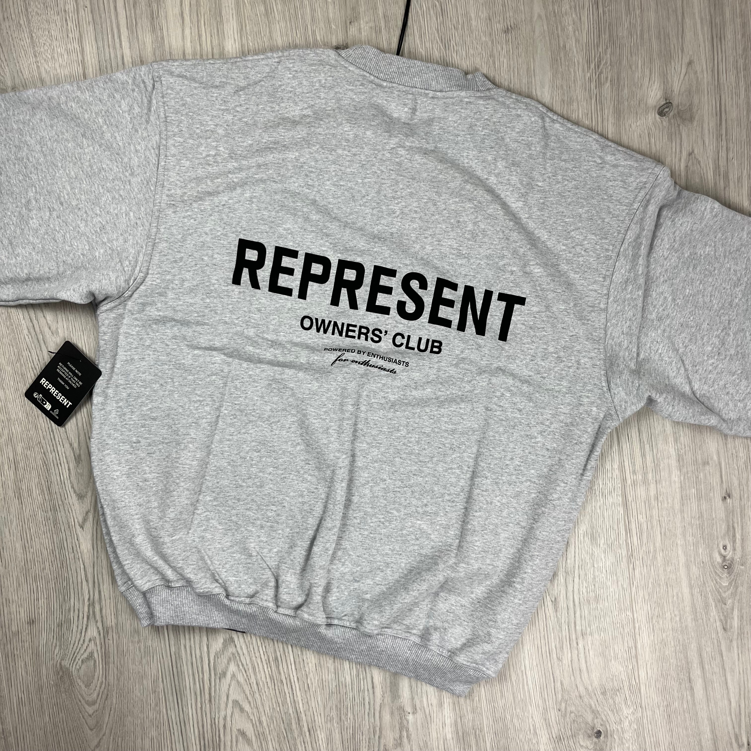 Represent Owners Club Sweatshirt in Grey. On sale at Open Attire.