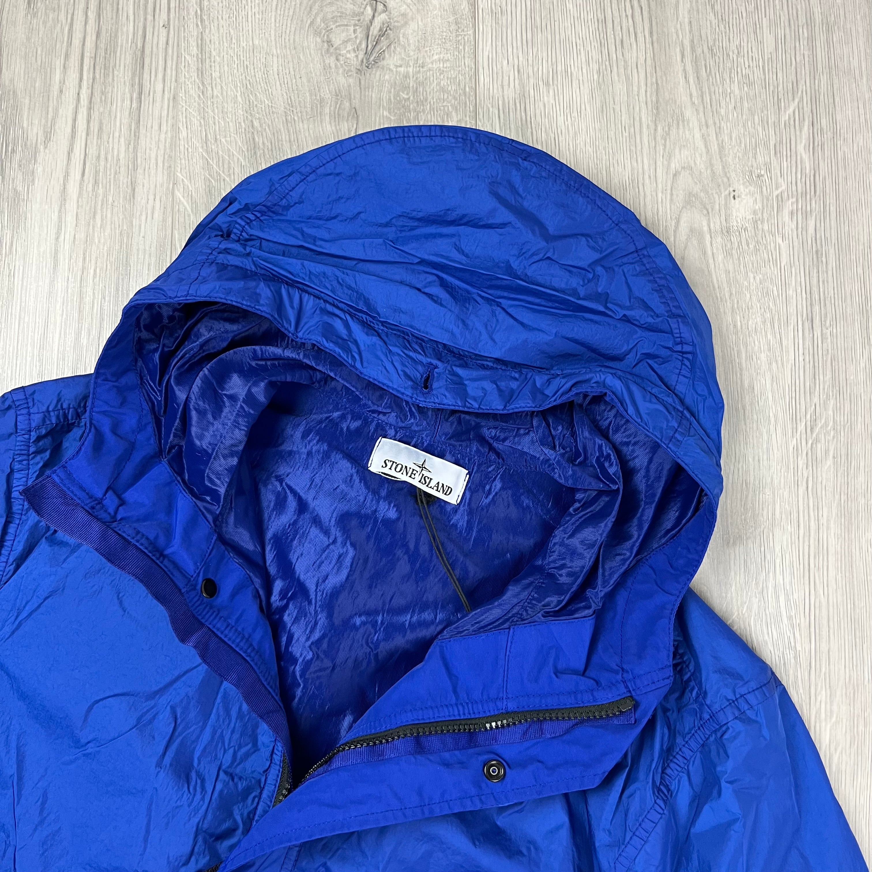 Stone Island Crinkle Reps R-NY Jacket in Bright Blue. On sale at Open Attire.