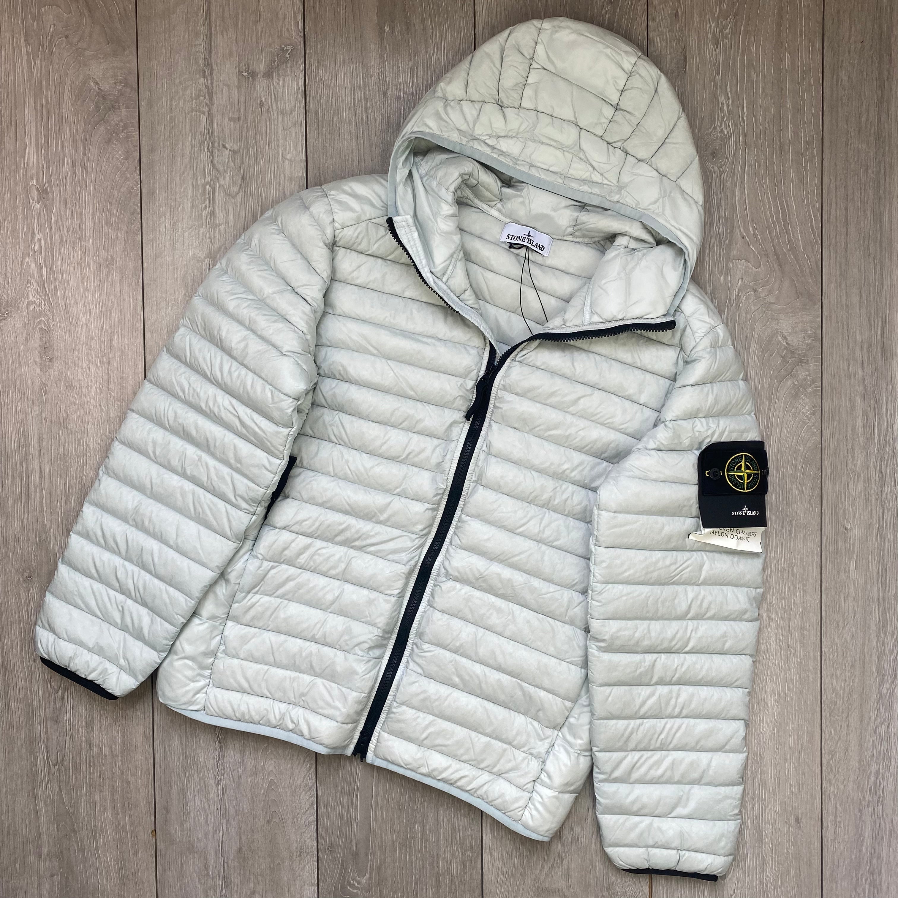 Stone Island Woven Down Jacket - Pearl Grey