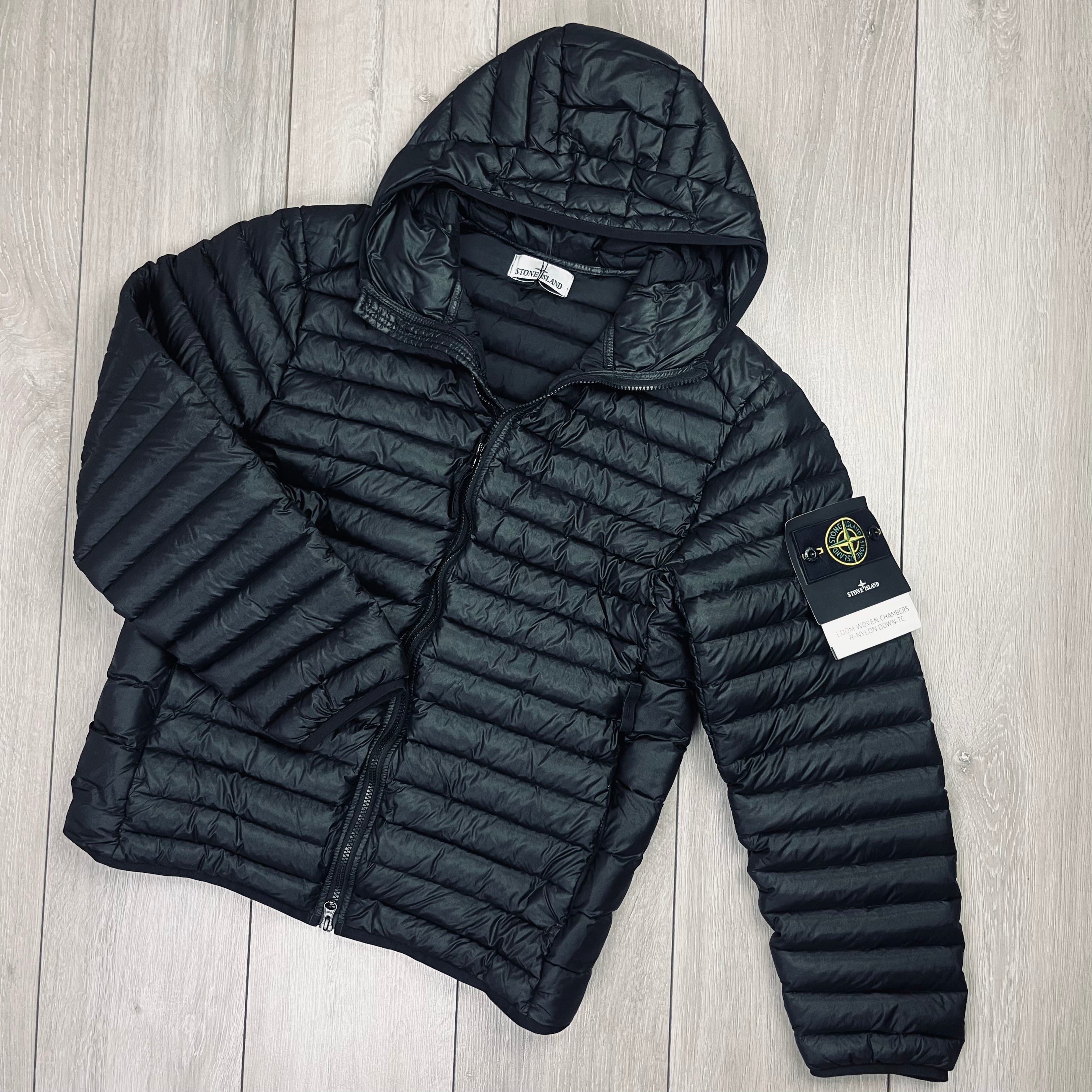 Stone Island Woven Down Jacket - Black