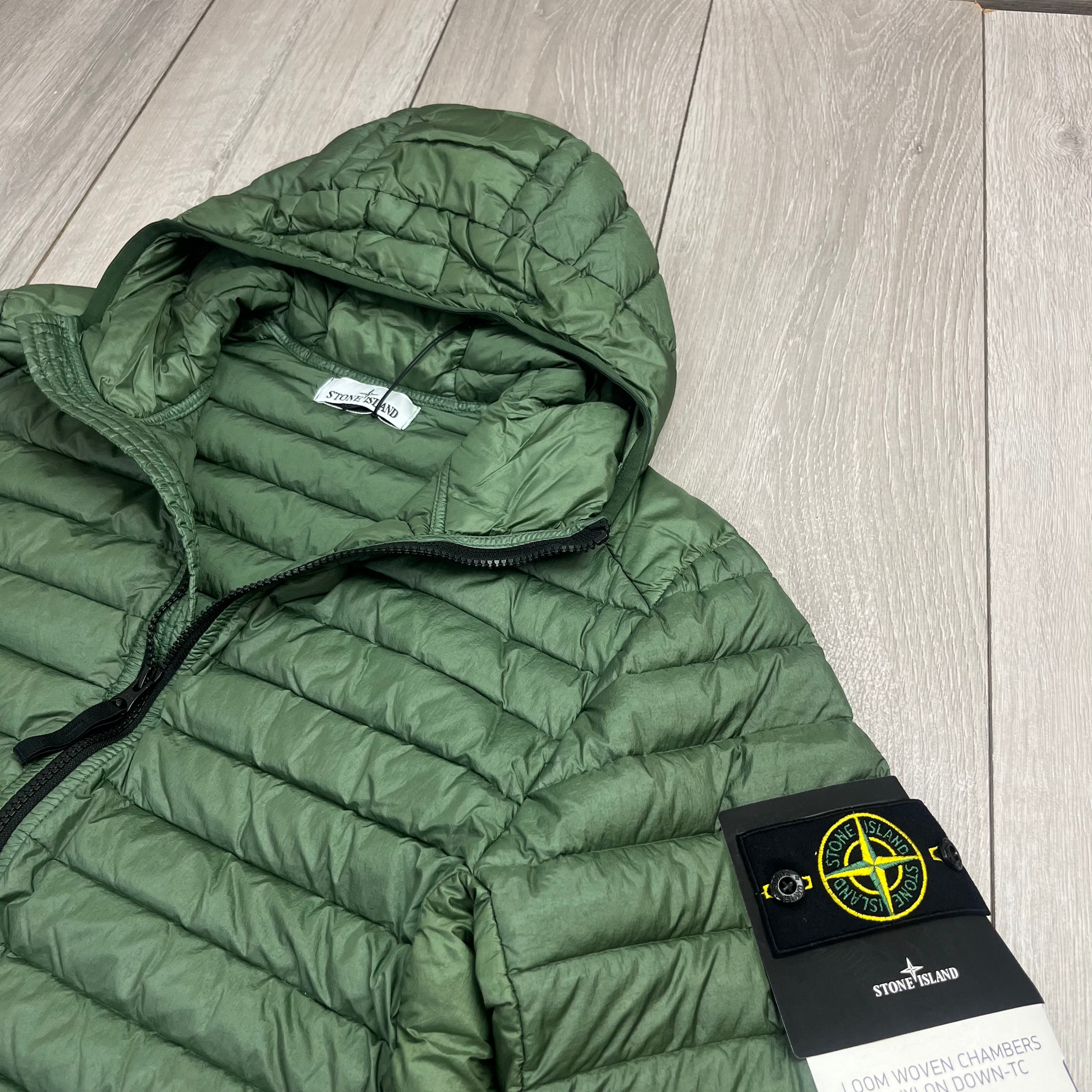 Stone Island Woven Down Jacket - Olive