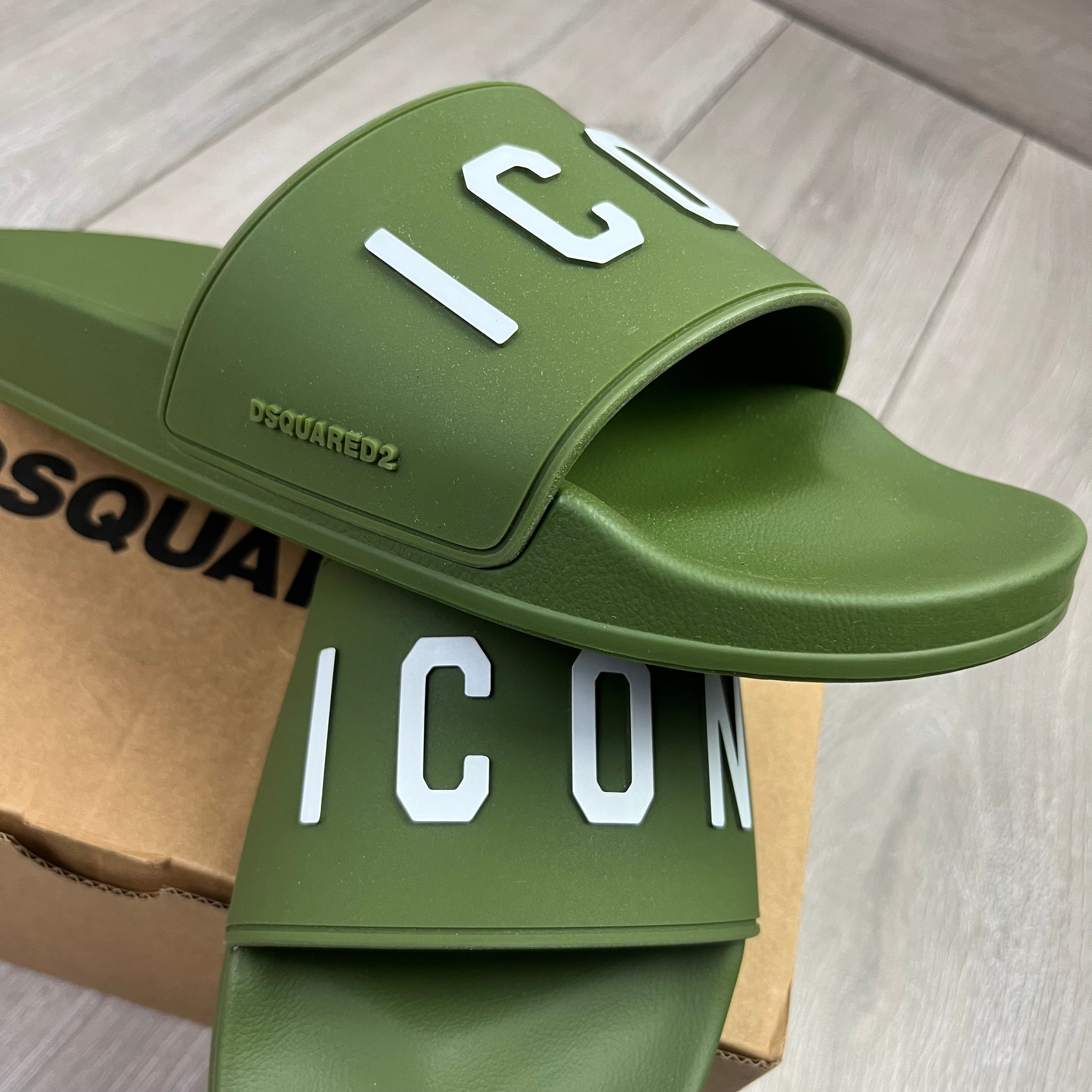 DSQUARED2 ICON Slides - Military Green