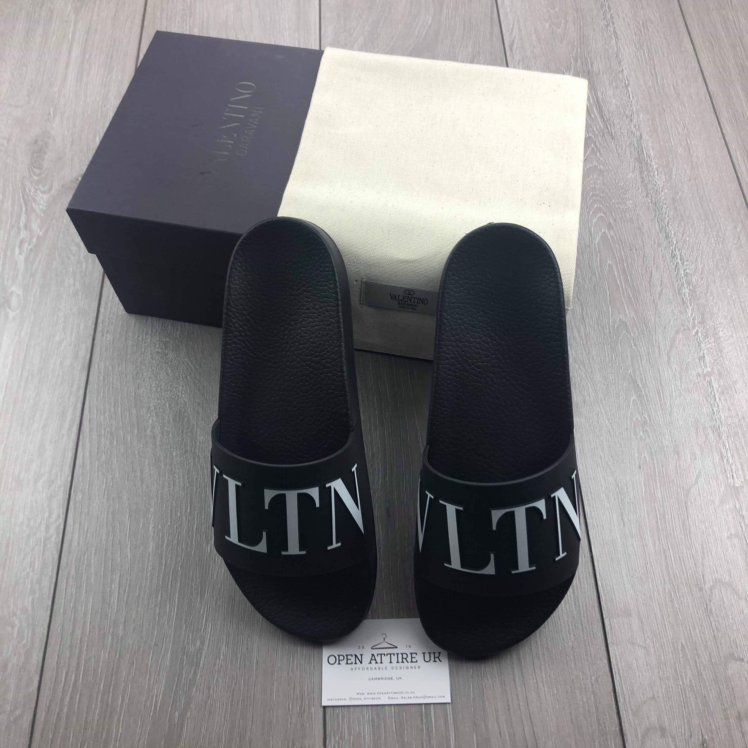 Valentino Rubber Slides - Black