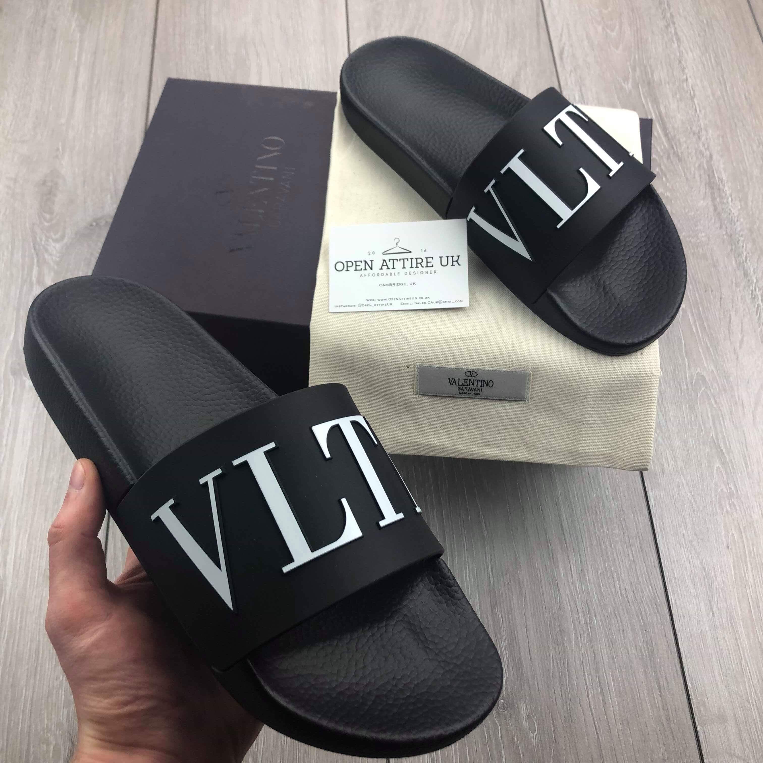 Valentino Rubber Slides - Black